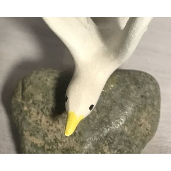 Handcrafted Seagull On Rock Sculpture By Joni B.C. Canada Nautical Beach House - Picture 4 of 10